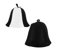 VICASKY 2pcs Felt Sauna Hats for Men Women - Heat Resistant, Breathable Full-coverage Caps - Reusable Black Black-white 6pcs Set for Spa, Steam Room, Bathhouse Use