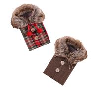 VICASKY 2pcs Festival Wine Bottle Bag Covers Linen and Artificial Wool Material, Unique and Refined Design for Christmas Party Decoration and Festive Atmosphere