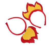 VICASKY 2Pcs Flame Cosplay Props Felt Fire Headband Women Party Headpiece for Halloween Rave Dance Festival Costume Accessories