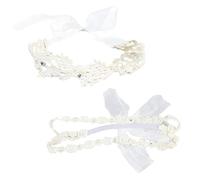 VICASKY 2pcs Floral Headband for Newborn Girls Cute Hair Accessories Fashion Head Wrap Lace Leaves for Boys and Girls Photo Random