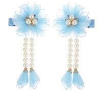 VICASKY 2pcs Flower Tassel Hairpins for Girls Decorative Headdress Hair Accessories Unique Design for Parties and Weddings Eye-catching and Style