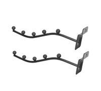 VICASKY 2pcs Flute Display Hooks Instrument Hanger Black Iron Flute Holders Easy to Install Groove Hanging Rack for Displaying Interior Decor