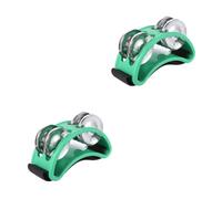 VICASKY 2pcs Foot Tambourine Percussion Instrument Metal Compact and Design for Acoustic Jams and Dance Green Foot Percussion Shaker for Musicians and Parties