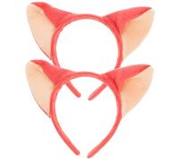 VICASKY 2pcs Foxes Ears Hair Clip Headband Set Fabric Material Creative Chic Design Comfortable for Wearing Assorted Color Girls Masquerade Themed Party Accessories