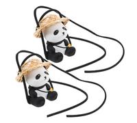 VICASKY 2pcs Giant Panda Decoration Pendant Car Accessories Car Ornament Hanging Panda Rearview Charm Rearview Mirror Charm Car Pendant Hanging Car Decoration Panda Cute Decor Resin