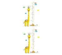 VICASKY 2pcs Giraffe Growth Chart DIY Wall Sticker Giraffe Height Chart Wall Decor Adhesive Wallpaper for Bedroom Kindergarten Home Decor