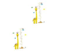 VICASKY 2pcs Giraffe Growth Height Measure Wall Stickers for Boys and Girls Rooms Removable Cartoon Wall Decals Easy to Apply Height Chart Decor for Nursery and Living Spaces Material