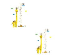 VICASKY 2pcs Giraffe Height Chart DIY Wall Sticker Growth Chart for Boys and Girls Bedroom Nursery Decor Adhesive Cartoon Wallpaper