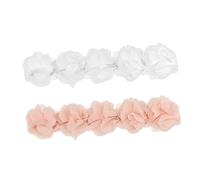 VICASKY 2pcs Girls Flower Headbands Hair Accessories for Toddlers and Boy Girl Five Flower Design White and for Everyday Wear and Special Occasions
