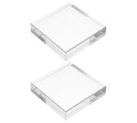 VICASKY 2pcs Glass Paperweights with Elegant Blocks for Office Desk, Study Rooms, and Crafts Projects, Stylish White Crystal Paperweight and Base for Crystal Balls