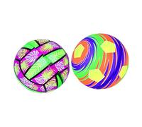 VICASKY 2Pcs Glowing Plastic Soccer Balls for Outdoor Training Training Football with Air-holding Design and Creative Luminous Surface