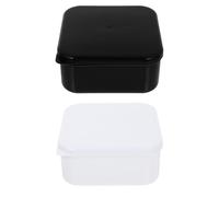 VICASKY 2pcs Go Game Supplies Storage Boxes with Lids Plastic Bead Organizer for Chess and Lightweight Storage Jars for Go and Five Word Chess Simple Design