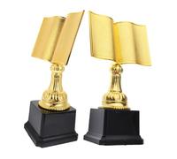 VICASKY 2pcs Gold Book Trophy for Funny Reading Competition Award Participation Trophy for Parent Reading Activities Inspires Young Readers Cherished Memento for Literacy Achievement
