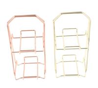 VICASKY 2pcs Gold-plated Two-layer Beauty Makeup Egg Rack Powder Puff Stand Sponge Puff Drying Holder for Makeup Storage and Display in Cosmetic Tools
