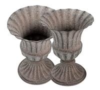 VICASKY 2Pcs Graveyard Flower Pot Urn Planter Decorative Iron Vase for Artificial Flowers Memorial Cemetery Flower Container for Year Remembrance