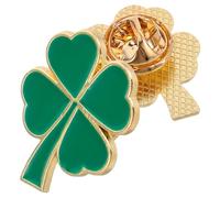 VICASKY 2pcs Green Shamrock Lapel Pins for Women Alloy Four-leaf Clover Brooch with Secure Design Symbol of Luck and Happiness, Compact Elegant Jewelry for Party and Birthday