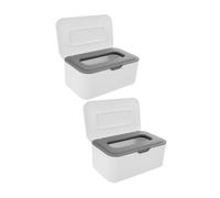 VICASKY 2pcs Grey Baby Wipe Boxes with Lid Reusable Dustproof Wipes Dispenser for Bathroom and Travel Sealed Storage Container