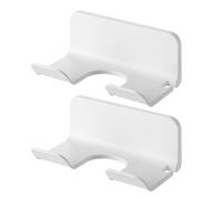 VICASKY 2pcs Hair Dryer Wall Mount Holder Adhesive Bracket for Blow Dryer Cord Storage Compact Design for Bathroom Salon Use Strong Adhesion Smooth Opening White