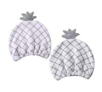 VICASKY 2pcs Hair Drying Cap Microfibre Hair Wrap Fleece Turban Wrap Quick Dry Bathing Hat for Women Adorable Pineapple Pattern