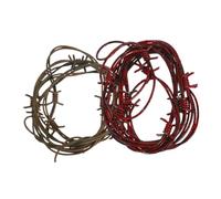 VICASKY 2pcs Halloween Barbed Wire Props Realistic Rusty Artificial Garland with Unique Thorn Shape Sturdy Reusable Decoration for Haunted Houses Cowboy Masquerade Party Enhancements