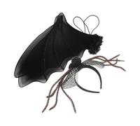 VICASKY 2pcs Halloween Bat Wings Spider Headdress Cosplay Props Black Silk Mesh Bat Costume Wings for Vampire Demon Party Decorations