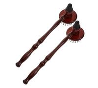 VICASKY 2PCS Handheld Wooden Massage Hammer for Back Neck Shoulder Relief Manual Dual Head Tapping Massager Stick with Ergonomic Grip Body Muscle Relaxation Tool for Home Office Travel