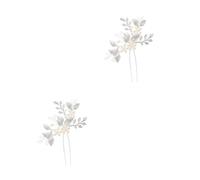 VICASKY 2pcs Handmade Bridal Hair Pin White Pearl Flower Wedding Hair Accessories Elegant Ancient Style Banquet Ball Party