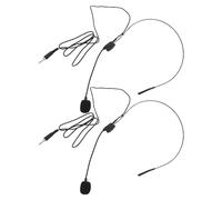 VICASKY 2pcs Head-mounted Wired Microphones with 3.5mm Jack for Computer Use, Wide Frequency Response and High Vocal Noise Reduction, Portable Condenser Mics for Loudspeaker and Recording