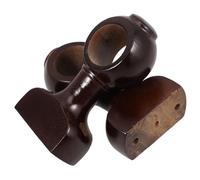 VICASKY 2pcs Heavy Duty Wooden Curtain Rod Wall Brackets with Decorative Base for Ceiling Mounted Single Double Rods Easy Install Support for Living Bedroom Window Treatments