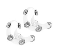 VICASKY 2pcs Hi-hat Ring Bell Double Row Tambourine Cymbal Replacement Accessory Drum Set Parts Suitable for Jazz Drummers
