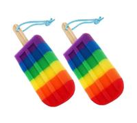 VICASKY 2Pcs Ice Cream Shaped Bath Sponges for Soft Exfoliating Body Scrubber Fun Loofah Shower Poufs for Gentle Cleansing and Refreshing Bath Experience