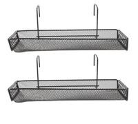 VICASKY 2pcs Iron Desk Hanging Storage Rack for Plants and Flowers, Black, Easy to Hang for Windowsill and Balcony Use