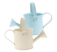 VICASKY 2pcs Iron Watering Can Flower Drip Watering Sprinkler Plant Outdoor Irrigation Beige Rain Soaker Small Farmhouse Kettle Color Simple Rustic Steel Pot Green Random Color
