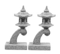 VICASKY 2pcs Japanese Stone Lantern Miniature Pavilion for Garden Micro Landscape Decoration Bonsai Ornament Aquarium Terrarium Small Zen Garden Sculpture