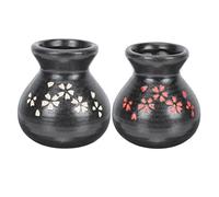 VICASKY 2Pcs Japanese Style Ceramic Dry Ice Cups for Sashimi and Sushi Serving Practical Retro Dry Ice Containers with Elegant White and Red Blossom Design Desktop Artistic Supplies