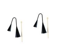 VICASKY 2pcs Jingle Stick Kids Musical Instrument Bell Toy Wood Stick Kids Two Tone Bell