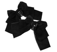 VICASKY 2pcs Jumbo Bow Hair Claw Clips for Women Satin Ponytail Holders with Secure Grip Durable French Style Hair Accessories for High Ponytails Versatile Elegant