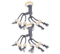 VICASKY 2pcs Kitchen Fruit Vegetable Hanging Rope Fruit Storage Rope Cotton Wood Handmade Clears up Counter Space Hangs Fresh to Dry for Kitchen Under The Cabinet