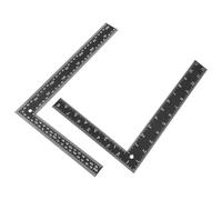 VICASKY 2pcs L-shaped Steel Angle Ruler for Woodworking and Construction with Comfortable Grip, Black Metal Square Ruler for Engineers and Carpenters
