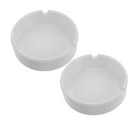 VICASKY 2pcs Lightweight Round Ashtrays for Cigarettes Melamine Indoor Outdoor Use Easy-clean Nonstick Surface Minimalist Design for Home Office Patio Hotel Tabletop