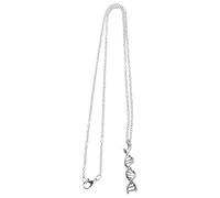 VICASKY 2pcs Lightweight Silver Double Helix Necklace Pendant Metal Chemistry Symbols Jewelry for Daily Wear and Academic Discussions, Antique Style Science Conversation Starter