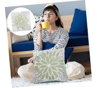 VICASKY 2pcs Linen Pillow Covers Square Cushion Cases with Abstract Floral Print Home Throw Pillow Protectors for Sofa Car Bedroom Decor Rustic Style Accent
