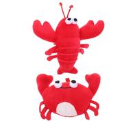 VICASKY 2pcs Lobster Shaped and Crab Shaped Brooch Set, Realistic Design Soft Cloth and Metal Pins, Versatile Accessory for Clothing, Shirts, Hats, Comfortable Wear