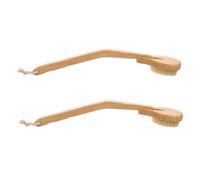 VICASKY 2Pcs Long Handle Bath Brushes for Elderly and Disabled Back Washer Shower Scrubber with Soft Bristles for Wet Dry Exfoliating Deep Cleanse and Comfortable Massage Khaki