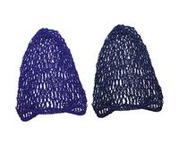 VICASKY 2pcs Long Mesh Hair Nets for Women Crochet Hair Snood Caps in Royal Blue and Navy Home and Salon Care Covers for Sleeping and Protection