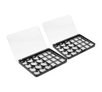 VICASKY 2pcs Magnetic Eyeshadow Palette Makeup Tray Easy to Carry Prevents Eyeshadows from Falling out Silver as Iron Material Beauty Use
