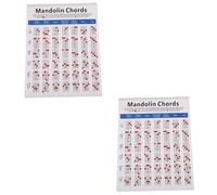 VICASKY 2pcs Mandolin Chord Chart Coated Paper Diagram Training Guide Lightweight Portable