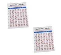 VICASKY 2pcs Mandolin Chord Chart Diagram Practice Chart Plate Paper Training Guide