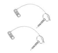 VICASKY 2pcs Marine Stop Pin Marine Tongue Pin with Lanyard Bimini Top Hardware Boat Quick Release Slide Lock Oceanic Hardware Silver 316 Stainless Steel