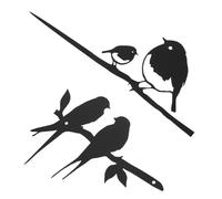 VICASKY 2pcs Metal Birds Branch Wall Decor Iron Garden Ornament with Realistic Lovebird and Couple Bird Design Outdoor Patio Decoration for Lawn and Wall